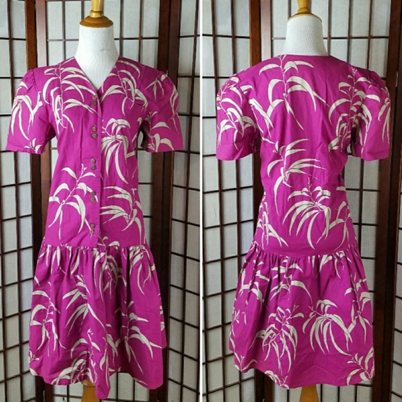 Sy Dresses & Skirts - Cotton Drop Waist Hawaiian Muumuu Dress